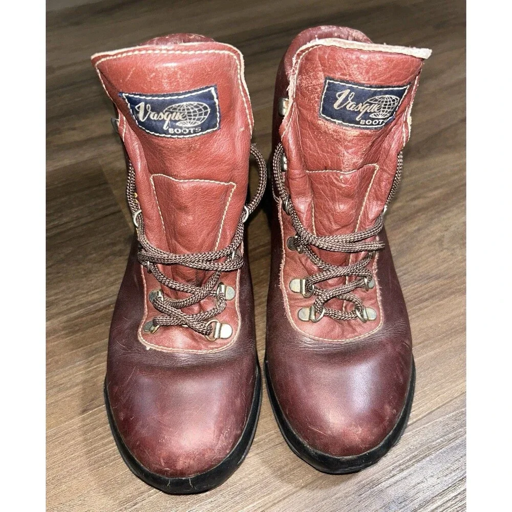 VTG Vasque Skywalk Sundowner 8 M Hiking Boots Burgundy Leather Gore-Tex Italy